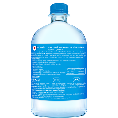 Nước súc miệng Dr. Muối hương vỏ chanh (Chai 1000ml)