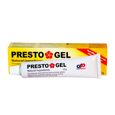 Presto Gel điều trị trĩ nội, trĩ ngoại (tuýp 25g)