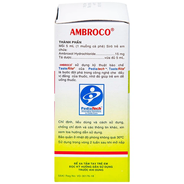Siro Ambroco hỗ trợ tan đàm cho trẻ