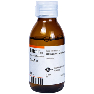 Siro Halixol 15mg/5ml điều trị hen phế quản và viêm phế quản