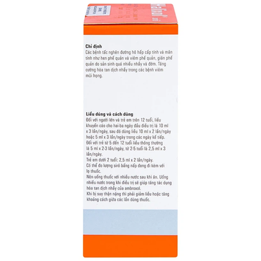 Siro Halixol 15mg/5ml điều trị hen phế quản và viêm phế quản