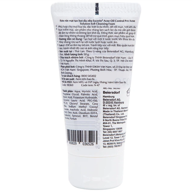 Sửa rửa mặt tạo bọt dịu nhẹ Eucerin Acne-Oil Control Pro Acne Solution Soft Cleansing Foam (50g)
