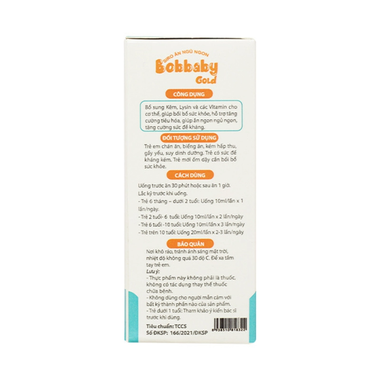 Thực phẩm bảo vệ sức khoẻ siro ăn ngủ ngon Bobbaby Gold (20 ống)