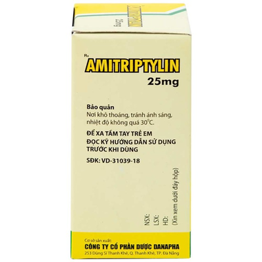 Thuốc Amitriptylin 25mg Danapha điều trị trầm cảm (100 viên)