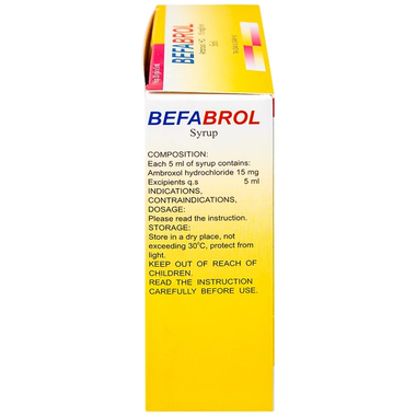 Thuốc Befabrol 15mg Tiêu Chất Nhầy Đường Hô Hấp (Hộp 20 Gói X 5ml)