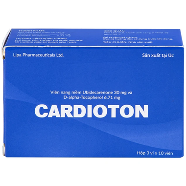 Thuốc Cardioton điều trị suy tim, tăng huyết áp, thiếu máu cơ tim (3 vỉ x 10 viên)