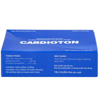 Thuốc Cardioton điều trị suy tim, tăng huyết áp, thiếu máu cơ tim (3 vỉ x 10 viên)