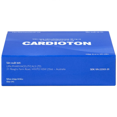 Thuốc Cardioton điều trị suy tim, tăng huyết áp, thiếu máu cơ tim (3 vỉ x 10 viên)