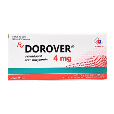 Thuốc Dorover 4mg điều trị tăng huyết áp, suy tim sung huyết (1 vỉ x 30 viên)