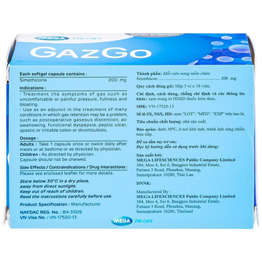 Thuốc GazGo 200mg điều trị khó chịu, căng đau, trướng bụng