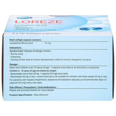 Thuốc Loreze 10mg hỗ trợ điều trị viêm mũi dị ứng, mày đay