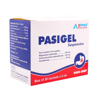 Thuốc Pasigel Apimed điều trị viêm loét dạ dày-tá tràng (30 gói x 5ml)