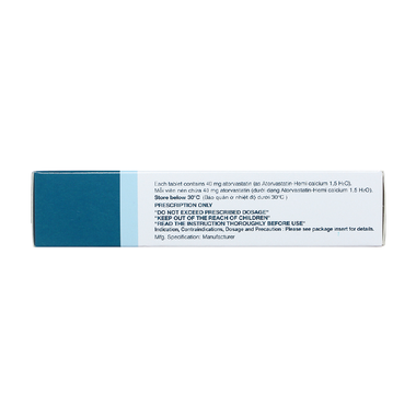 Viên nén Lipitor 40mg Pfizer điều trị tăng cholesterol toàn phần (3 vỉ x 10 viên)