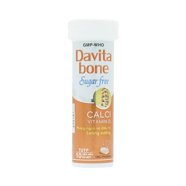 Viên sủi Davita Bone Sugar Free DHG phòng ngừa và điều trị loãng xương