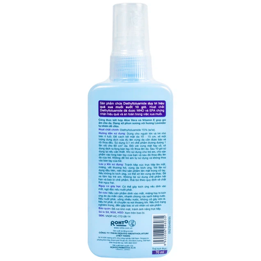 Xịt Chống Muỗi Remos Hương Lavender Xua Muỗi Suốt 10 Giờ (Chai 70ml)