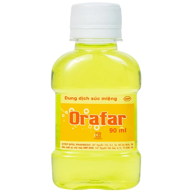 Dung dịch súc miệng Orafar sát trùng miệng khi nhổ răng, sưng nướu răng, viêm họng (90ml)