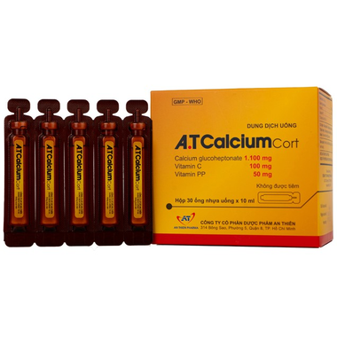 A.T Calcium cort  An Thiên - Hỗ trợ bổ sung vitamin và khoáng chất cho cơ thể (30 ống x 10ml)