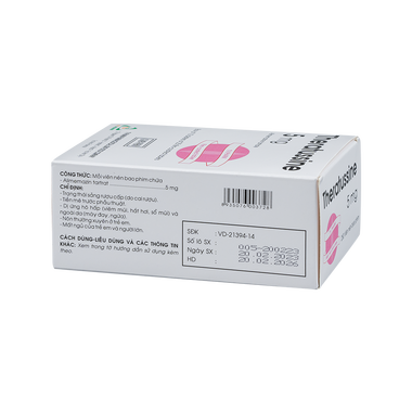 Thuốc Theratussin 5mg TV.Pharm hỗ trợ điều trị sảng rượu cấp, dị ứng hô hấp (Hộp 250 viên)