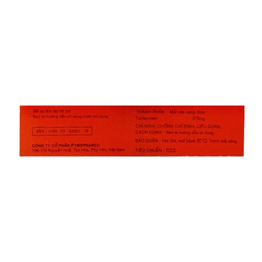 Thuốc Carflem 375mg hỗ trợ điều trị viêm mũi, viêm xoang, viêm phế quản (Hộp 30 viên)