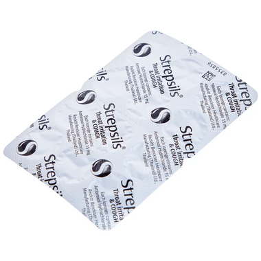 Viên ngậm Strepsils Throat Irritation &amp; Cough Reckitt Benckiser giúp làm sạch đường thở và kiểm soát ho (2 vỉ x 12 viên)