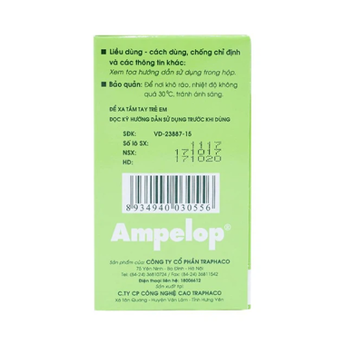 Thuốc Ampelop 625mg điều trị viêm loét dạ dày, hành tá tràng (9 vỉ x 10 viên)
