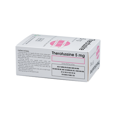 Thuốc Theratussin 5mg TV.Pharm hỗ trợ điều trị sảng rượu cấp, dị ứng hô hấp (Hộp 250 viên)