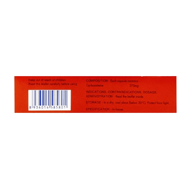 Thuốc Carflem 375mg hỗ trợ điều trị viêm mũi, viêm xoang, viêm phế quản (Hộp 30 viên)