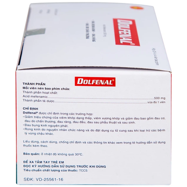 Thuốc Dolfenal hỗ trợ giảm đau bụng kinh, đau răng, đau do chấn thương (Hộp 100 viên)