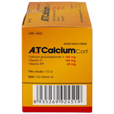 A.T Calcium cort  An Thiên - Hỗ trợ bổ sung vitamin và khoáng chất cho cơ thể (30 ống x 10ml)