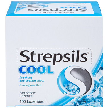 Viên ngậm Strepsils Cool giảm đau họng (50 gói x 2 viên)