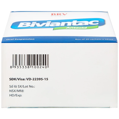 Hỗn dịch uống Biviantac hỗ trợ điều trị triệu chứng ăn không tiêu, đầy hơi (Hộp 20 gói )