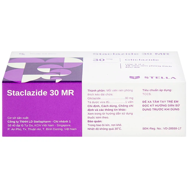 Thuốc Staclazide 30 MR Stella điều trị đái tháo đường tuýp 2 (3 vỉ x 10 viên)