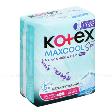 Băng vệ sinh Kotex siêu ban đêm thảo dược Cool 28cm (4 miếng)