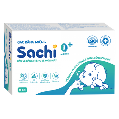 Gạc răng miệng Sachi vệ sinh khoang miệng cho bé 0+ (Hộp 30 gói)