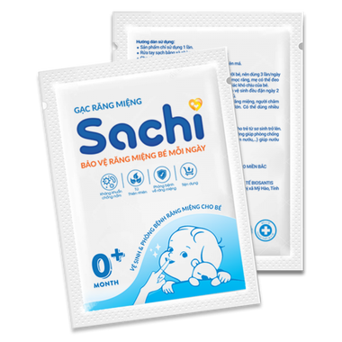 Gạc răng miệng Sachi vệ sinh khoang miệng cho bé 0+ (Hộp 30 gói)