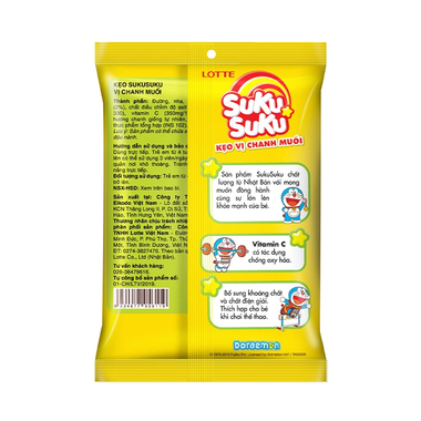 Kẹo ngậm Lotte Suku Suku hương chanh muối gói 120g (từ 4 tuổi)