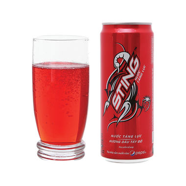 Nước tăng lực Sting hương dâu (Lon 320ml)