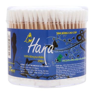 Tăm bông thân gỗ Hana Ovan (250 que)