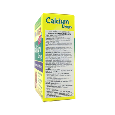 Thực phẩm bổ sung Canxi dạng nhỏ giọt MediUSA Calcium Drops (30ml)