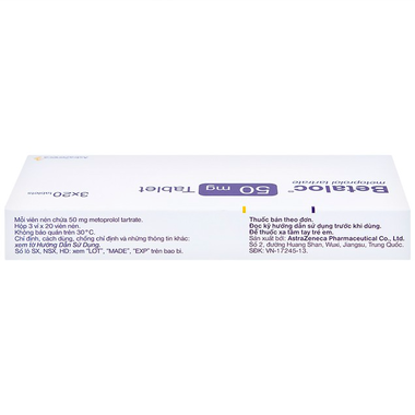 Thuốc Betaloc 50mg điều trị tăng huyết áp, dự phòng đau thắt ngực