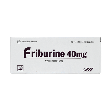 Thuốc Friburine 40mg trị tăng acid uric huyết trong bệnh gout mạn tính