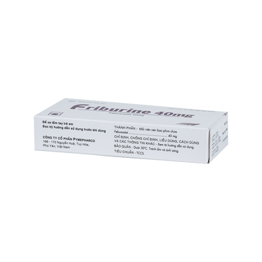 Thuốc Friburine 40mg trị tăng acid uric huyết trong bệnh gout mạn tính
