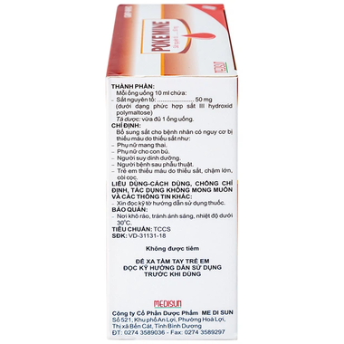 Thuốc Pokemine 50mg Medisun bổ sung sắt cho bệnh nhân thiếu máu
