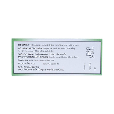 Thuốc Rhinassin OPC Điều Trị Viêm Xoang, Viêm Mũi Dị Ứng
