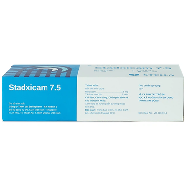 Thuốc Stadxicam 7.5 stella  trị viêm khớp dạng thấp (5 vỉ x 10 viên)