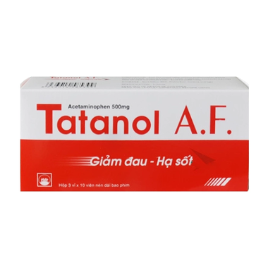 Thuốc Tatanol A.F Pymepharco giảm đau, hạ sốt (3 vỉ x 10 viên)