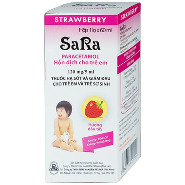 Thuốc Sara Strawberry hạ sốt, giảm đau cho trẻ (60ml)