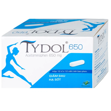 Thuốc Tydol 650mg giảm đau và hạ sốt từ nhẹ đến trung bình (10 vỉ x 10 viên)