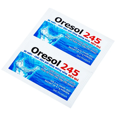 Thuốc Oresol 245 bù nước, bổ sung chất điện giải, điều trị mất nước do tiêu chảy (20 gói x 4.1g)
