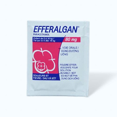 Bột sủi Efferalgan 80mg giảm đau, hạ sốt (12 gói)
